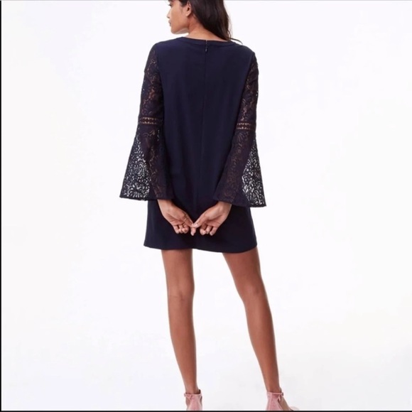 LOFT | Lace Bell Sleeve Shift Dress | 4 - Picture 2 of 6